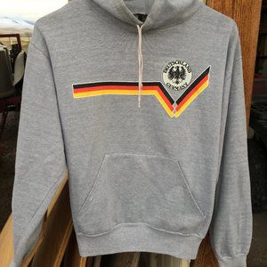 medium Deutschland Germany vintage hooded sweatshirt, German flag grey hoodie